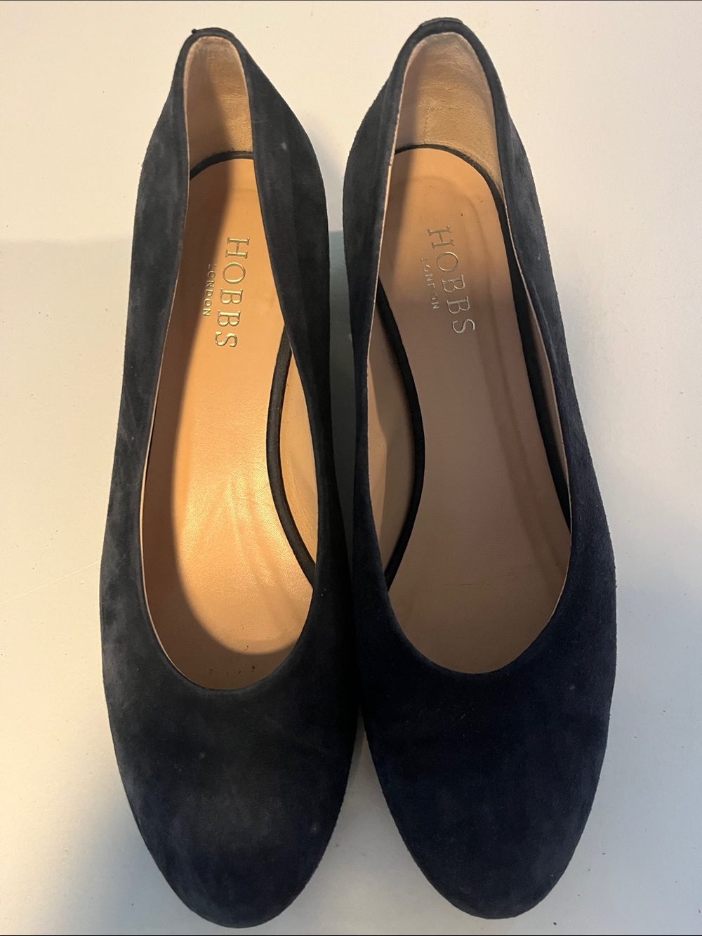 Hobbs Navy Suede 1.5 inch heel